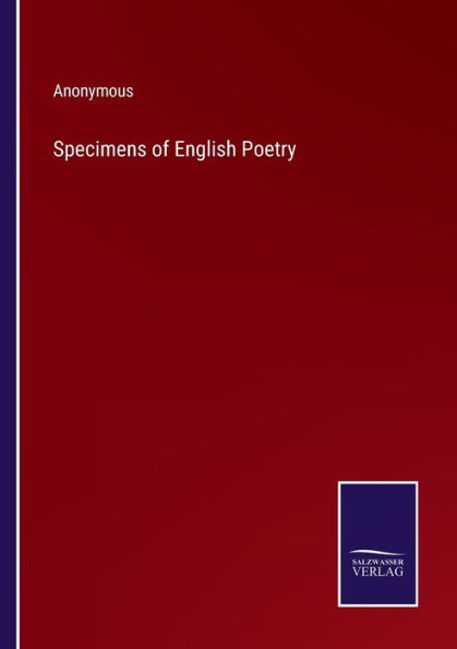 Specimens of English Poetry