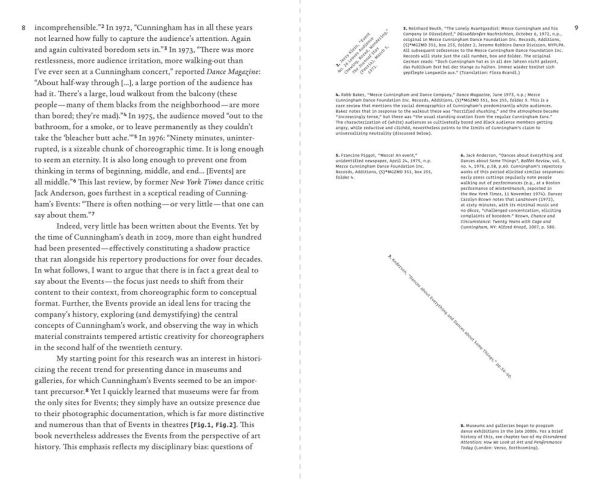 Merce Cunningham's Events: Key Concepts