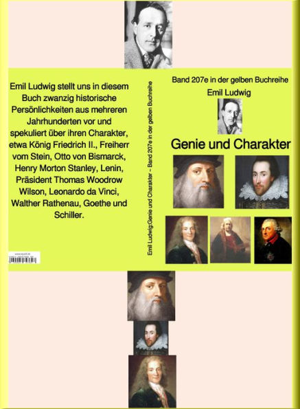 Emil Ludwig: Genie und Charakter - Band 207 in der gelben Buchreihe - bei Jürgen Ruszkowski: Band 207 in der gelben Buchreihe