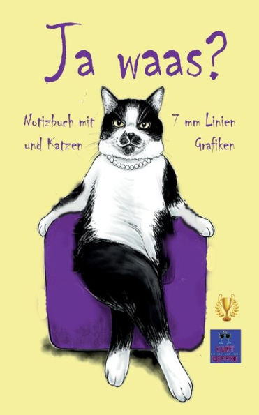 Ja waas?: Notizbuch mit 7 mm Linien und Katzen Grafiken