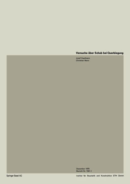 Versuche über Schub und Querbiegung