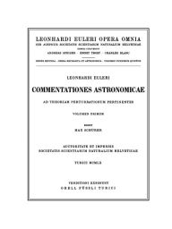 Title: Commentationes astronomicae ad theoriam perturbationum pertinentes 1st part, Author: Leonhard Euler