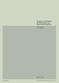 Title: Versuche zur Festlegung der Rechenwerte von Mauerwerksfestigkeiten, Author: GUGGISBERG