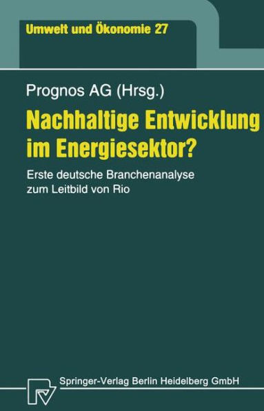 Nachhaltige Entwicklung im Energiesektor?: Erste deutsche Branchenanalyse zum Leitbild von Rio