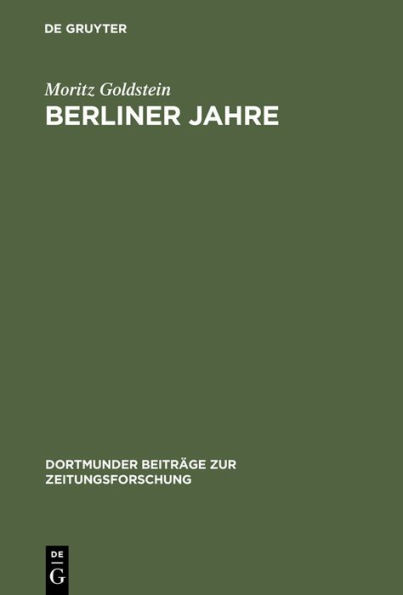 Berliner Jahre: Erinnerungen 1880 - 1933