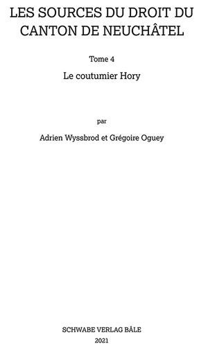 Le coutumier Hory
