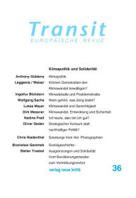 Title: Transit 36. Europäische Revue: Klimapolitik und Solidarität, Author: Anthony Giddens