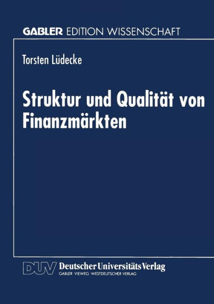Struktur und Qualität von Finanzmärkten