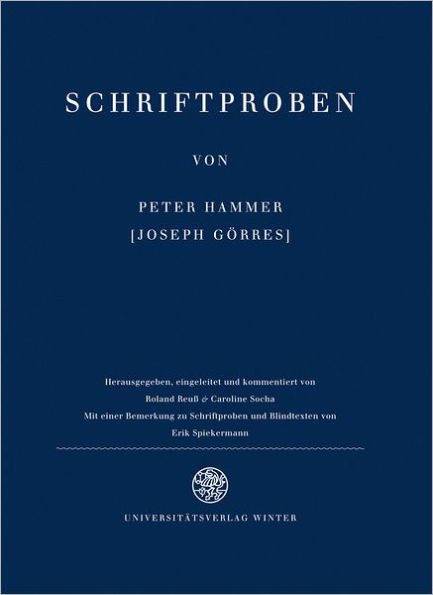 Schriftproben von Peter Hammer: Faksimile des Erstdrucks