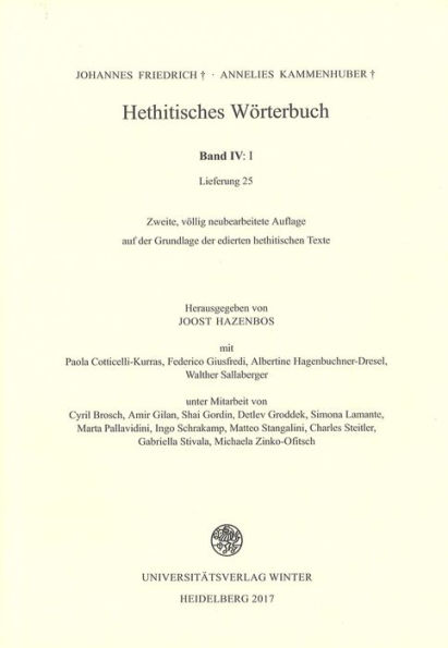 Hethitisches Worterbuch Band IV: I (Lieferung 25)