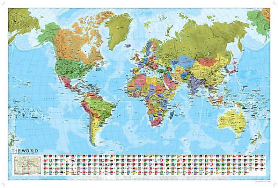 World Political Wall Map By Marco Polo Travel Publishing Other Format