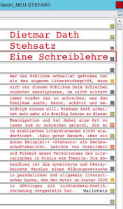 Title: Stehsatz: Eine Schreiblehre, Author: Dietmar Dath