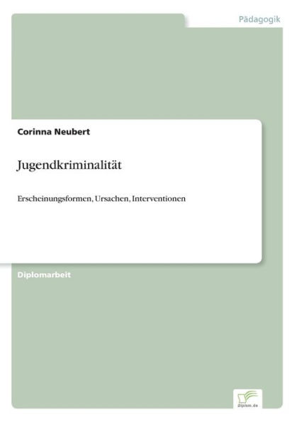 Jugendkriminalitï¿½t: Erscheinungsformen, Ursachen, Interventionen