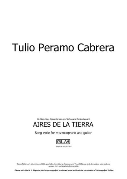 Aires de la tierra (1. Vegas de Vueltabajo; 2. Mar; 3. Luna de Guamá; 4. Salmodia; 5. Fiesta): sheet music