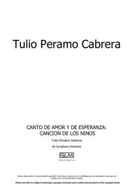 Title: Canto de amor y de esperanza: Canción de los niños: sheet music, Author: Tulio Peramo Cabrera