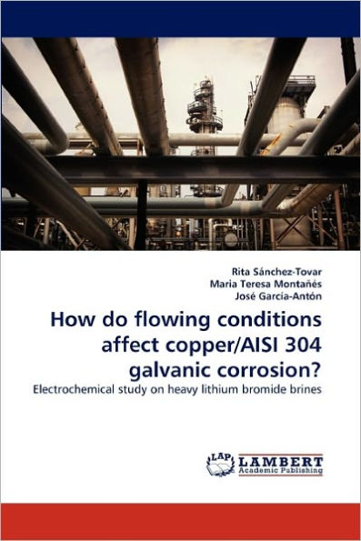 How do flowing conditions affect copper/AISI 304 galvanic corrosion?
