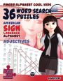 36 Word Search Puzzles with The American Sign Language Alphabet: Cool Kids Volume 01: Adjectives