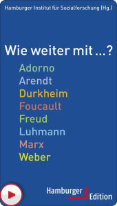 Title: Wie weiter mit ... ?: Adorno, Arendt, Durkheim, Foucault, Freud, Luhmann, Marx, Weber, Author: Hamburger Institut für Sozialforschung