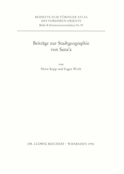 Beitrage zur Stadtgeographie von Sana'a