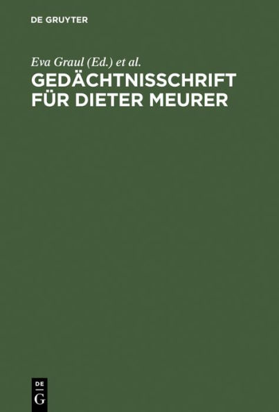 Ged chtnisschrift f r Dieter Meurer