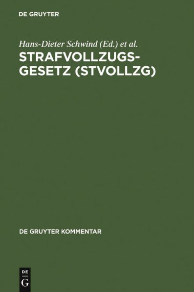 Strafvollzugsgesetz (StVollzG): Gesetz über den Vollzug der Freiheitsstrafe und der freiheitsentziehenden Maßregeln der Besserung und Sicherung vom 16. März 1976 (BGBl. I, S. 581) zuletzt geändert durch das Gesetz vom 23. März 2005 (BGBl. I, S / Edition 4