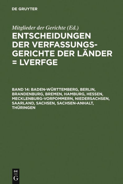 Baden-Württemberg, Berlin, Brandenburg, Bremen, Hamburg, Hessen, Mecklenburg-Vorpommern, Niedersachsen, Saarland, Sachsen, Sachsen-Anhalt, Thüringen: 1.1. bis 31.12.2003 / Edition 1