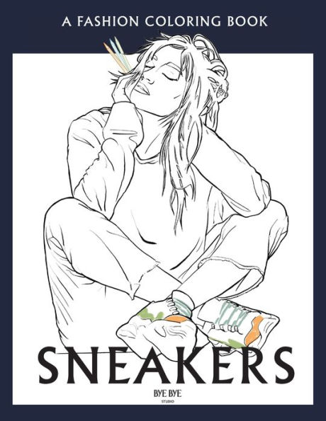 Sneakers: A coloring book for adults and teenager