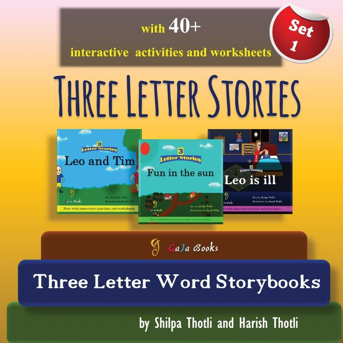 Three Letter Stories: Amazing collection of three preschool story and activity books with Three letter sight words