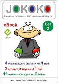 Title: JOKOKO-Set 2: JOnglieren für bessere KOordination und KOgnition, 4 mittelschwere Übungen mit 1 Ball, 3 schwere Übungen mit 1 Ball und 11 einfache Übungen mit 2 Bällen, Author: Stephan Ehlers