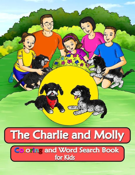 The Charlie and Molly Coloring and Word Search Book for Kids: Dog Coloring Book for Ages 5 and Up. (Us Version)