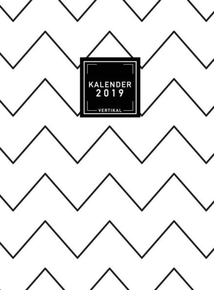 Kalender 2019 A4 Hardcover, Layout vertikal, Notizkalender, 12 Monate, schwarz-weiß: Wochen- und Monatsplaner mit motivierenden Zitaten, groß, Cover modern mit Linien, Januar bis Dezember 2019, 1 Woche auf 2 Seiten