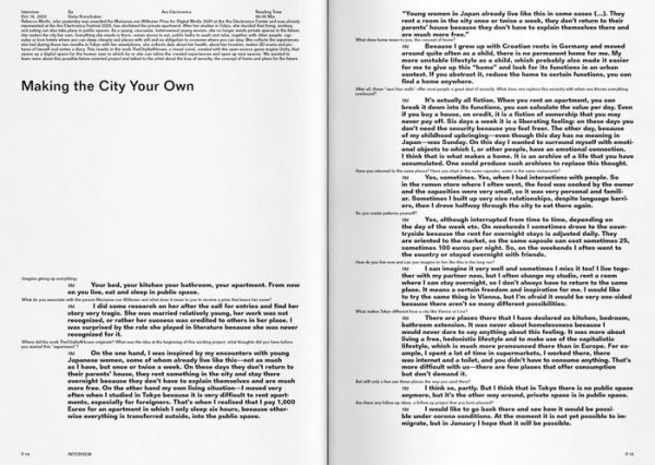 Rebecca Merlic: The City as a House: How the Network of ?? Spaces Abolishes the Private Apartment