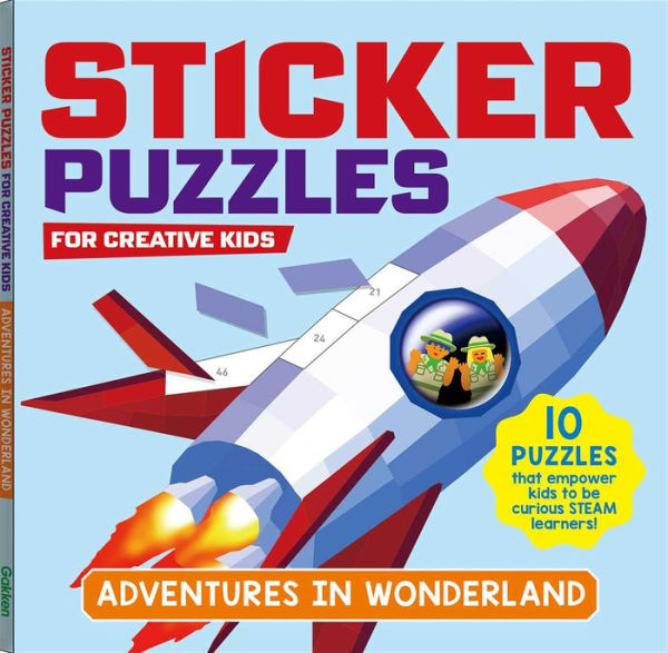 STICKER PUZZLES; ADVENTURES IN WONDERLAND: Sticker by Number; 10 Puzzles with a Fun Exploration Story; For Kids Ages 4-8; Good for Fine Motor Skills and Number Recognition