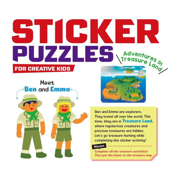 STICKER PUZZLES; ADVENTURES IN TREASURELAND: For Creative Kids