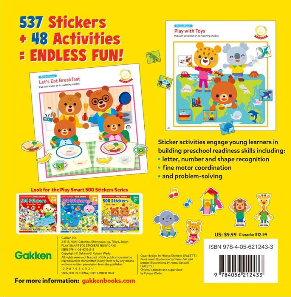 Play Smart 500 Stickers Busy Days