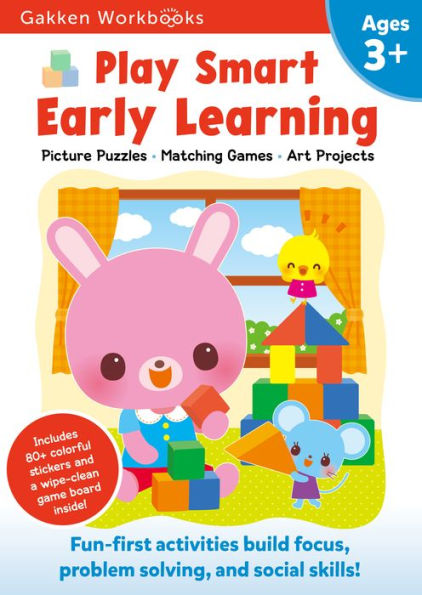 Play Smart Early Learning Age 3+: Preschool Activity Workbook with Stickers for Toddlers Ages 3, 4, 5: Learn Essential First Skills: Tracing, Coloring, Shapes (Full Color Pages)