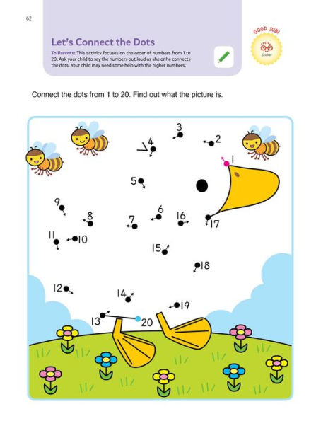 Play Smart Skill Builders Age 4+: Pre-K Activity Workbook with Stickers for Toddlers Ages 4, 5, 6: Build Focus and Pen-control Skills: Tracing, Mazes, Counting(Full Color Pages)