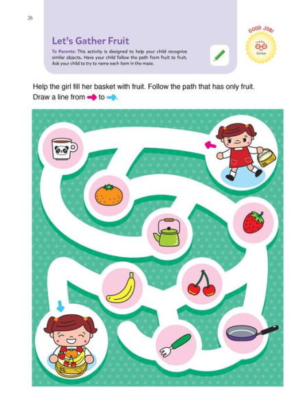 Play Smart Skill Builders Age 4+: Pre-K Activity Workbook with Stickers for Toddlers Ages 4, 5, 6: Build Focus and Pen-control Skills: Tracing, Mazes, Counting(Full Color Pages)