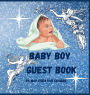 Baby boy guest book: Adorable baby boy guest book for baby shower or baptism.