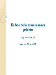 Title: Codice delle assicurazioni private, Author: Studium Legis