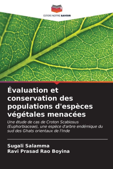 Ã¯Â¿Â½valuation et conservation des populations d'espÃ¯Â¿Â½ces vÃ¯Â¿Â½gÃ¯Â¿Â½tales menacÃ¯Â¿Â½es