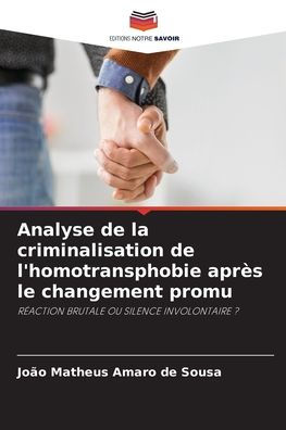 Analyse de la criminalisation de l'homotransphobie aprï¿½s le changement promu
