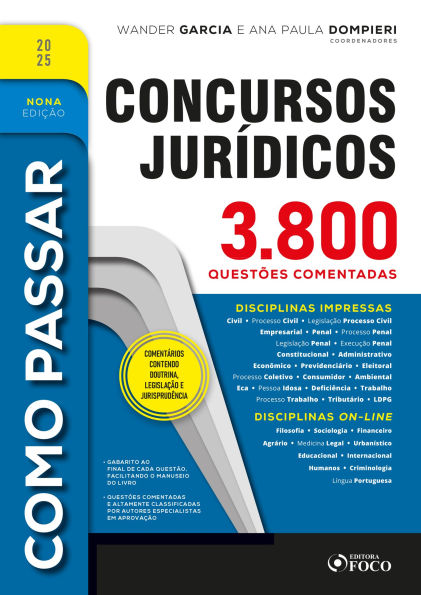 Como Passar em Concursos Jurídicos 3.800 Questões Comentadas 9ª Ed 2025