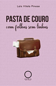 Pasta de couro com folhas sem linhas