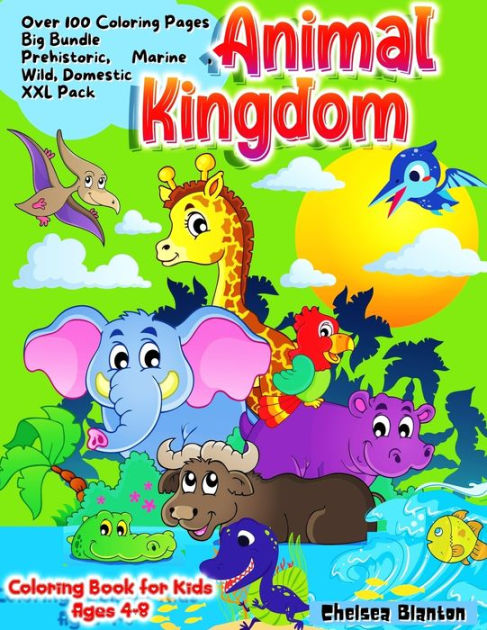 Animal Kingdom Coloring Book for Kids Ages 4-8: Fun and Challenging ...