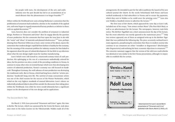 Essays on Adolf Loos
