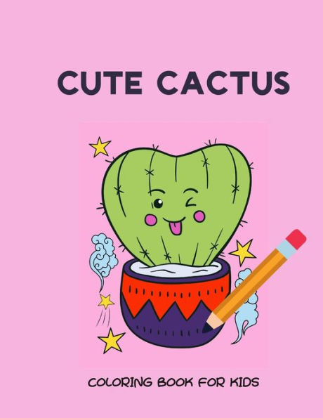 Cute cactus coloring book for kids