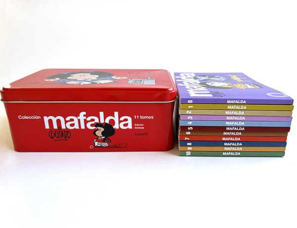 11 tomos de MAFALDA en una lata roja (Edición limitada) / 11 Mafalda's titles in a red can (Limited Edition)