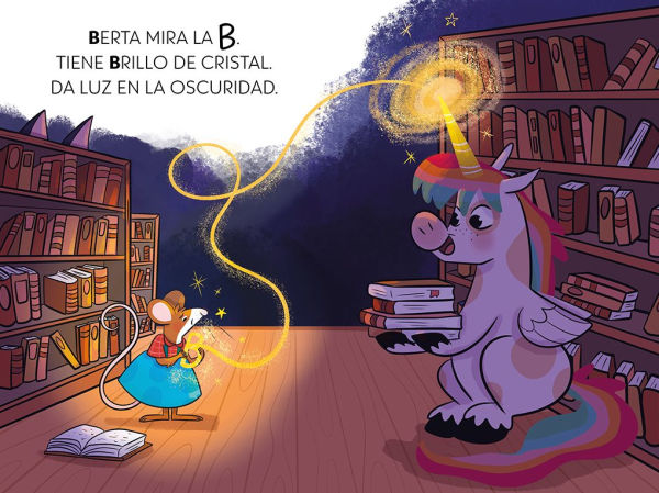 Una biblioteca, mil libros y la ratona Berta en peligro. Aprende a leer con MAYÚSCULAS / A Library, a Thousand Books, and Berta the Mouse in Danger