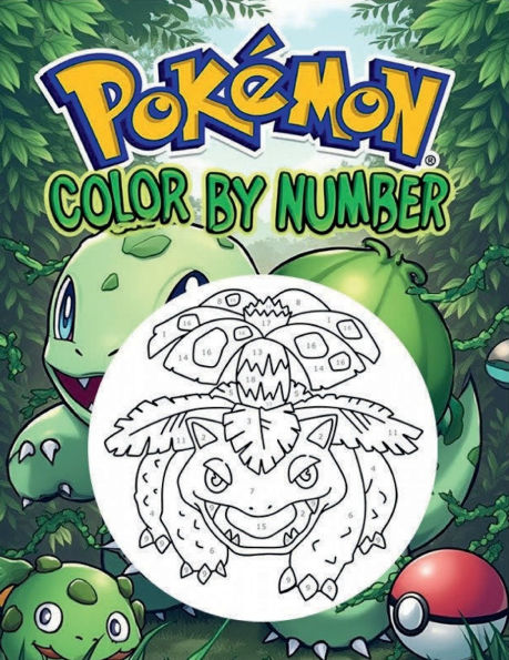 Pokemon Color by Number (Volume 3): Color the area with shapes, coloring book with 46 beautiful and fun Pokemon for kids:
